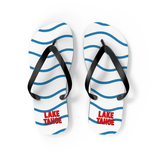 Lake Tahoe Beachy Vibes Flip Flops - Summer Sandals, Poolside Footwear, Vacation Essentials, Casual Summer Shoes, Beach Accessories