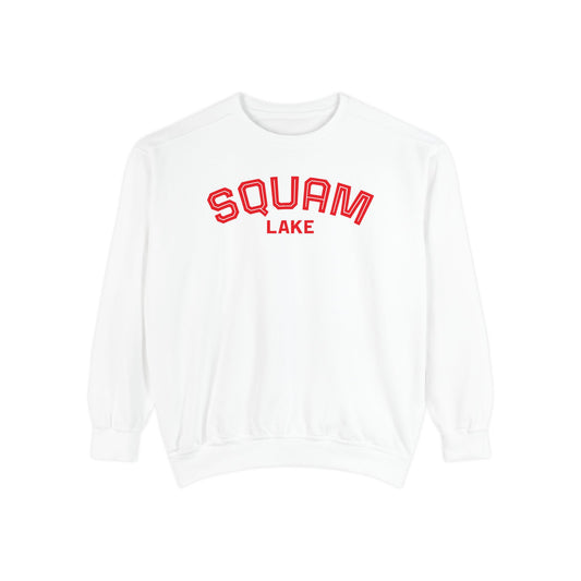 Squam Lake Unisex Garment-Dyed Sweatshirt, Cozy Casual Wear, Perfect for Lakeside Gatherings, Great for Fall, Gift for Nature Lovers