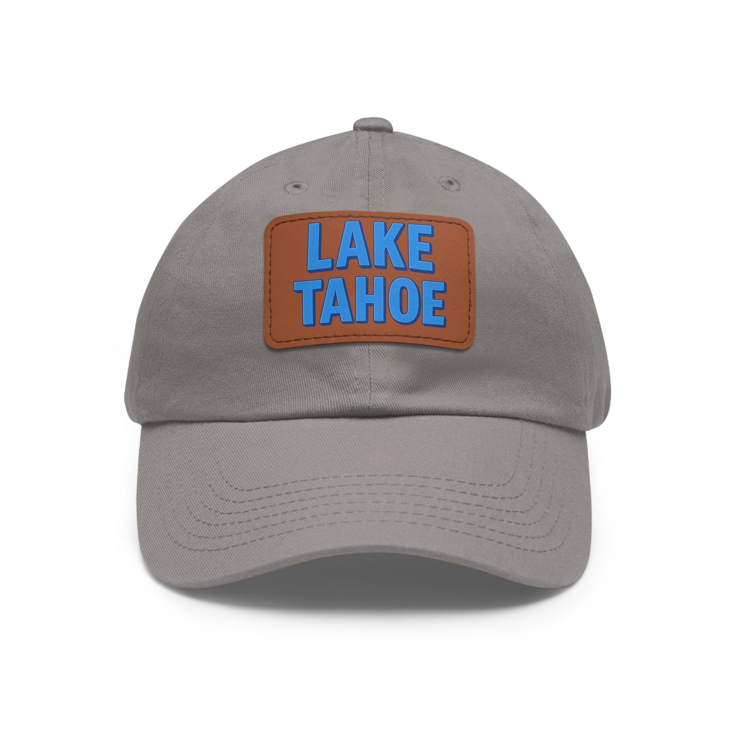 Lake Tahoe Dad Hat with Leather Patch (Rectangle)