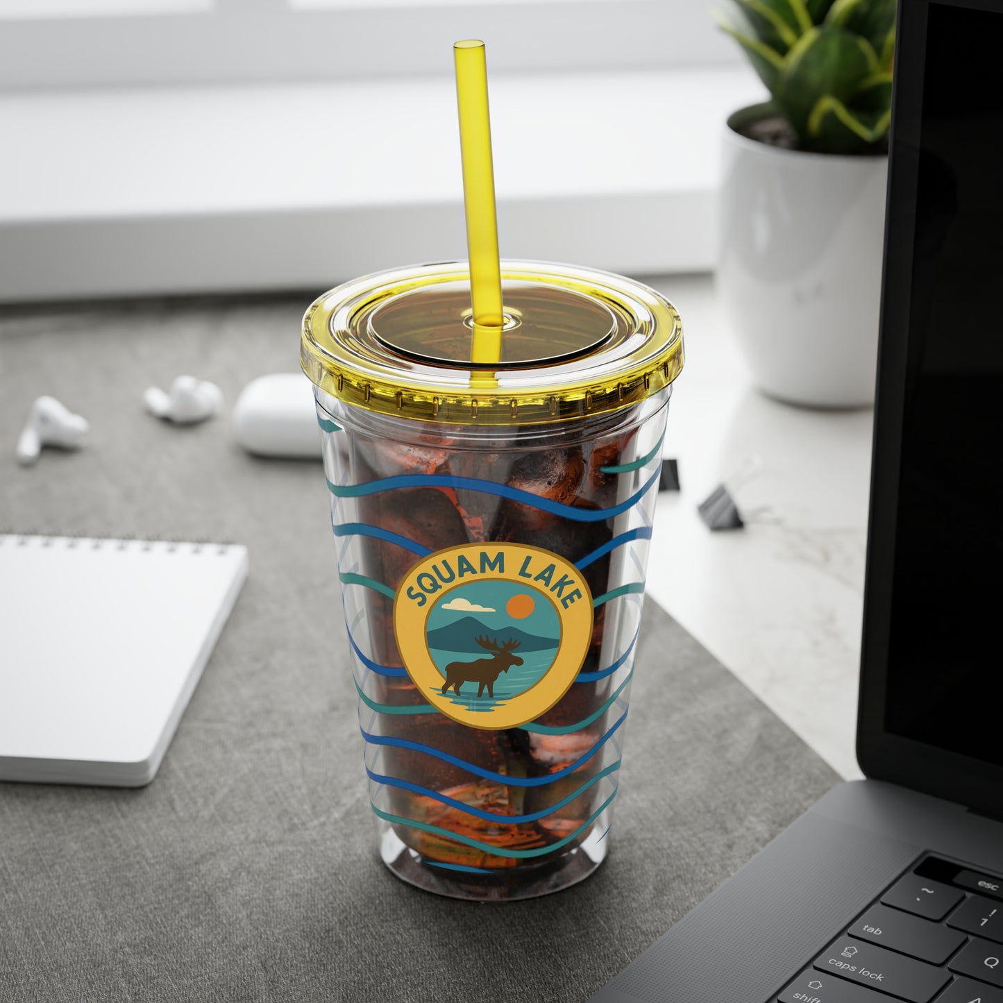 Sunsplash Tumbler, 16oz Clear Drink Cup for Outdoor Adventures, Customizable Travel Mug, Perfect for Summer Fun, Eco-Friendly Beverage [...]