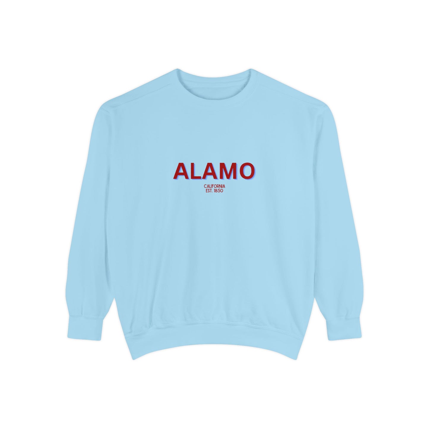 Alamo Unisex Garment-Dyed Sweatshirt | Cozy Fashion, Perfect for Casual Outings, Gifts, Fall & Winter Style, Everyday Comfort