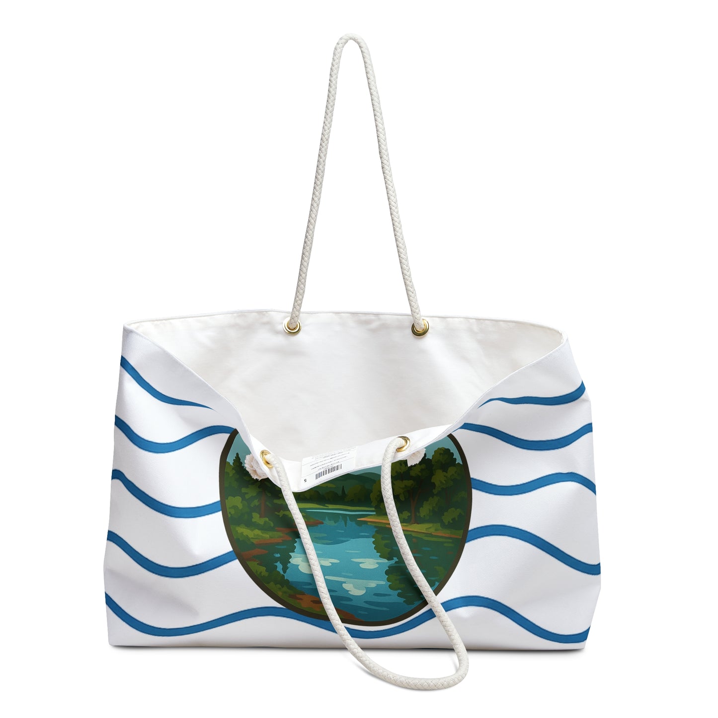 Mirror Lake Weekender Bag White | Travel Tote, Beach Bag, Vacation Essentials, Escape Bag, Lake Life Carryall