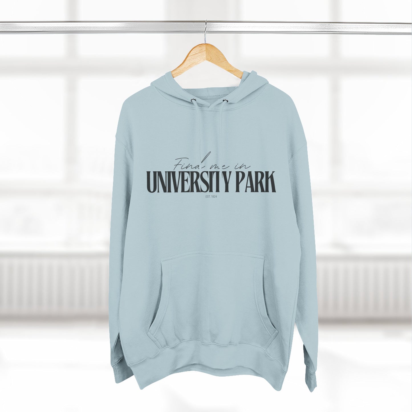 University Park Stylish Three-Panel Fleece Hoodie for Everyday Comfort, Personalized Gift, Casual Wear, Unisex Hoodie, Cozy Fashion