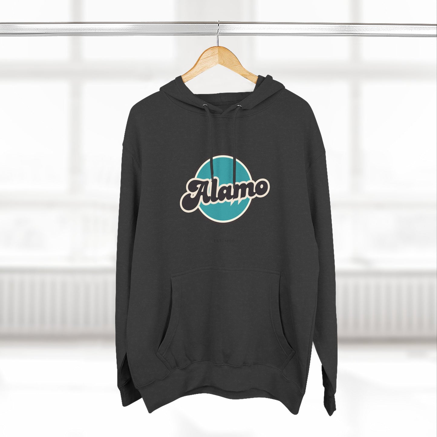 Alamo Retro Vibe Hoodie for Casual Days, Streetwear, Unisex Gift, Cozy Layering Apparel