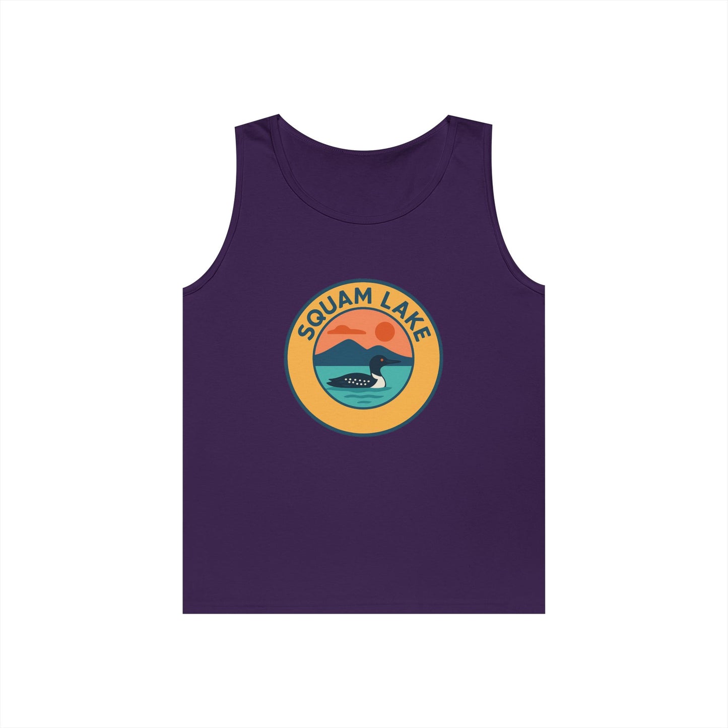 Squam Lake Vintage Unisex Heavy Cotton Tank Top, Summer Shirt, Lake Apparel, Outdoor Activity, Gift for Nature Lovers