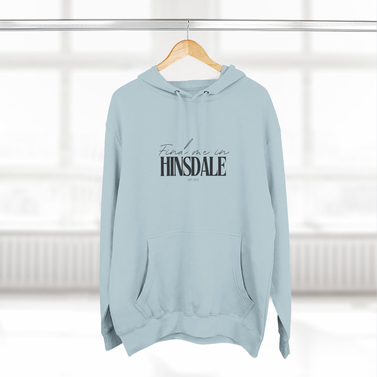 Hinsdale Stylish Three-Panel Fleece Hoodie for Everyday Comfort, Personalized Gift, Casual Wear, Unisex Hoodie, Cozy Fashion