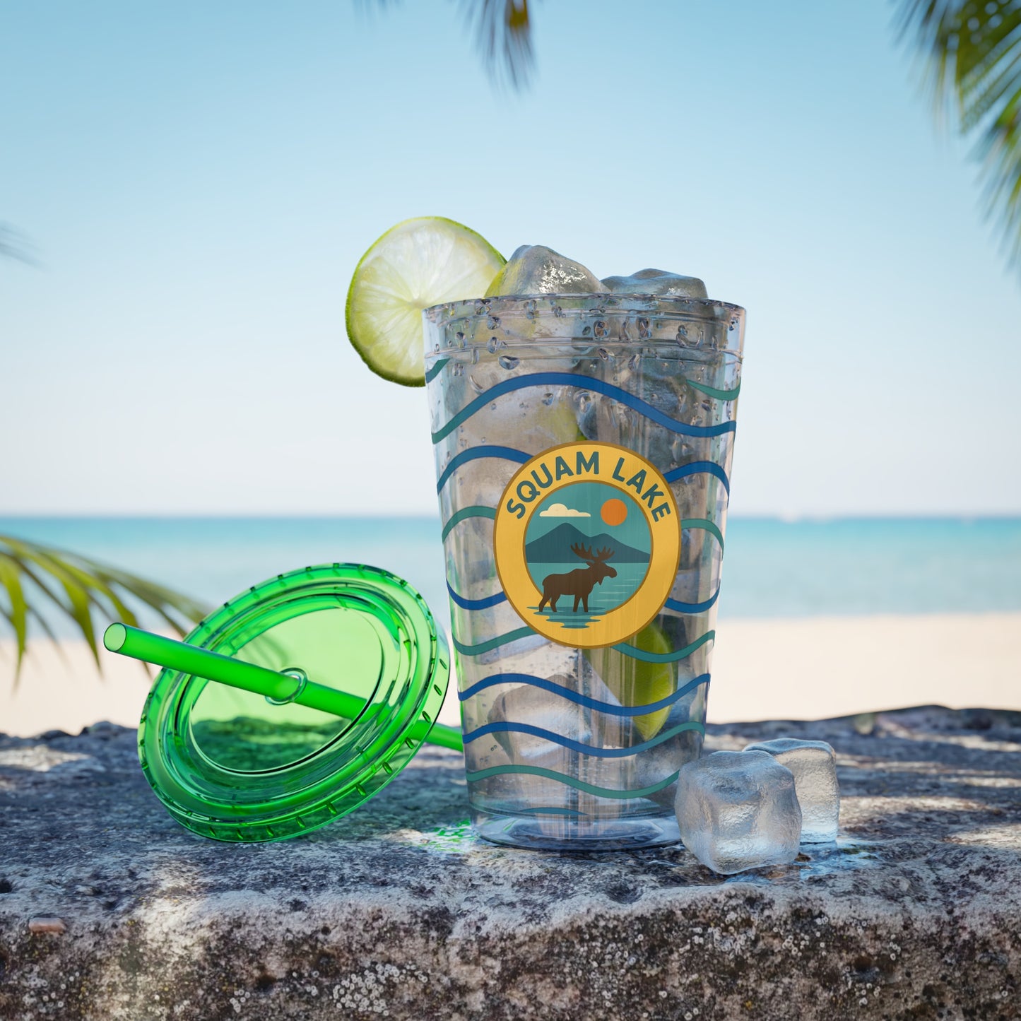 Sunsplash Tumbler, 16oz Clear Drink Cup for Outdoor Adventures, Customizable Travel Mug, Perfect for Summer Fun, Eco-Friendly Beverage [...]