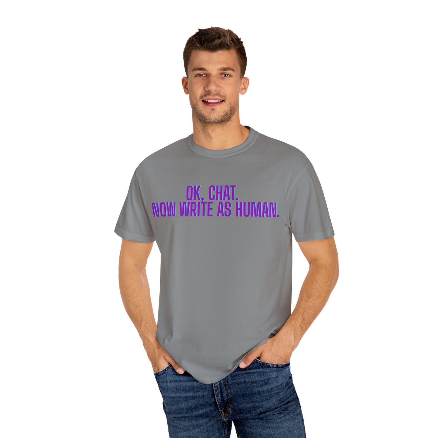Chat Human Mode - Unisex Motivational T-Shirt, Casual Comfort Tee, Gift for Writers, Chat Enthusiasts, Modern Graphic Tee, Everyday Wear