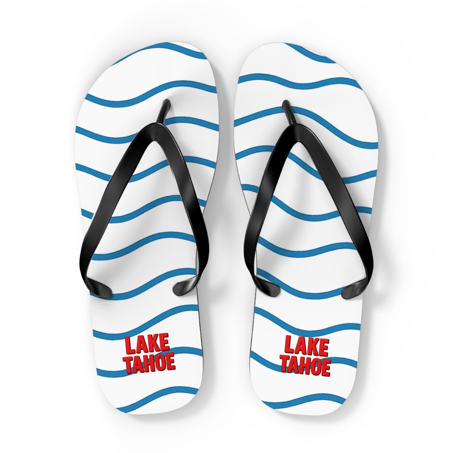 Lake Tahoe Beachy Vibes Flip Flops - Summer Sandals, Poolside Footwear, Vacation Essentials, Casual Summer Shoes, Beach Accessories
