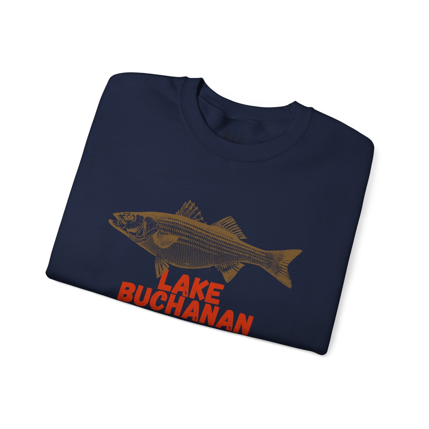 Lake Buchanan Fishing Sweatshirt, Unisex Crewneck, Casual Wear, Gift for Fishermen, Outdoor Apparel, Lake House Cozy