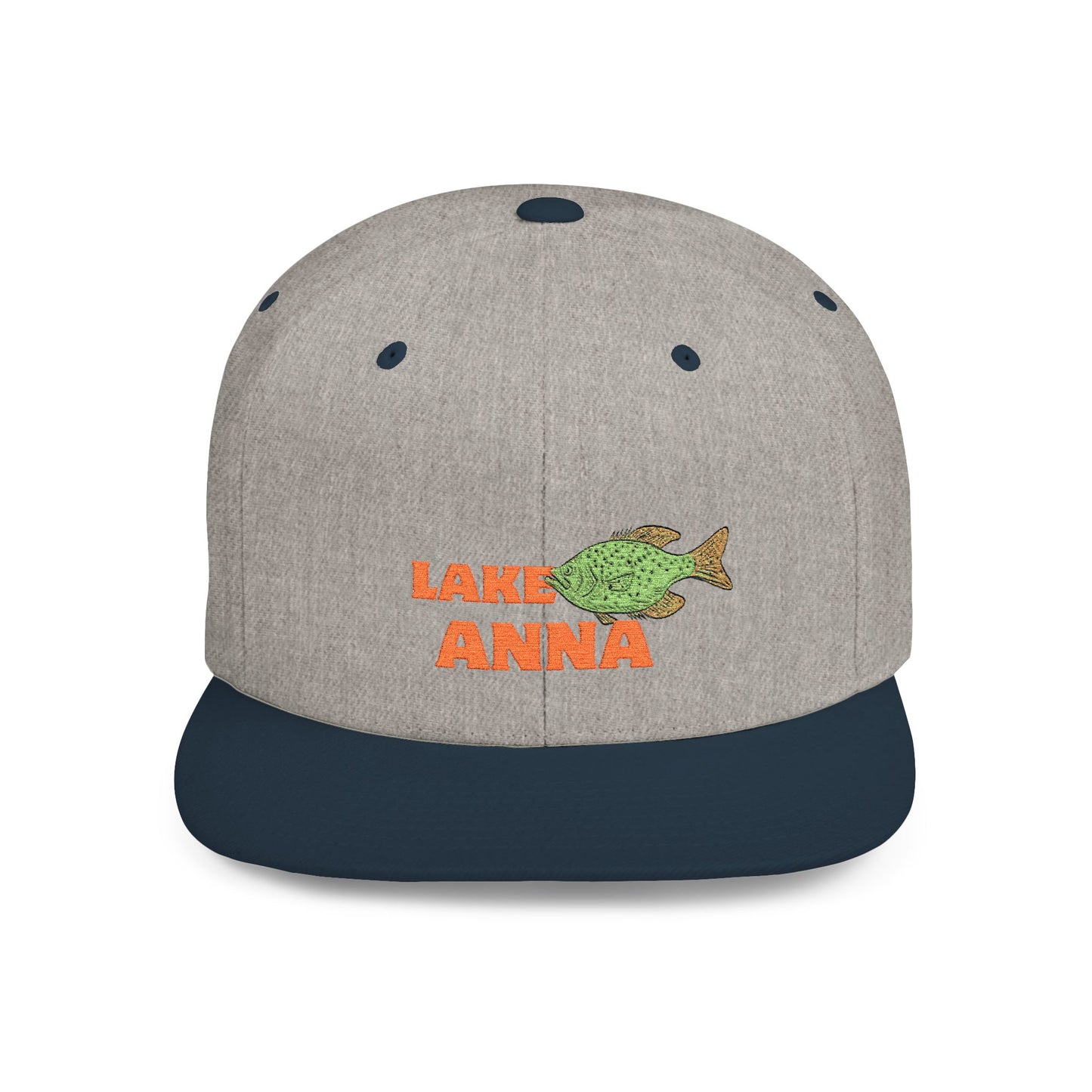 Lake Anna Fish Flat Bill Snapback Hat, Fishing Cap, Outdoor Gear, Lake House Gift, Summer Accessories, Stylish Headwear