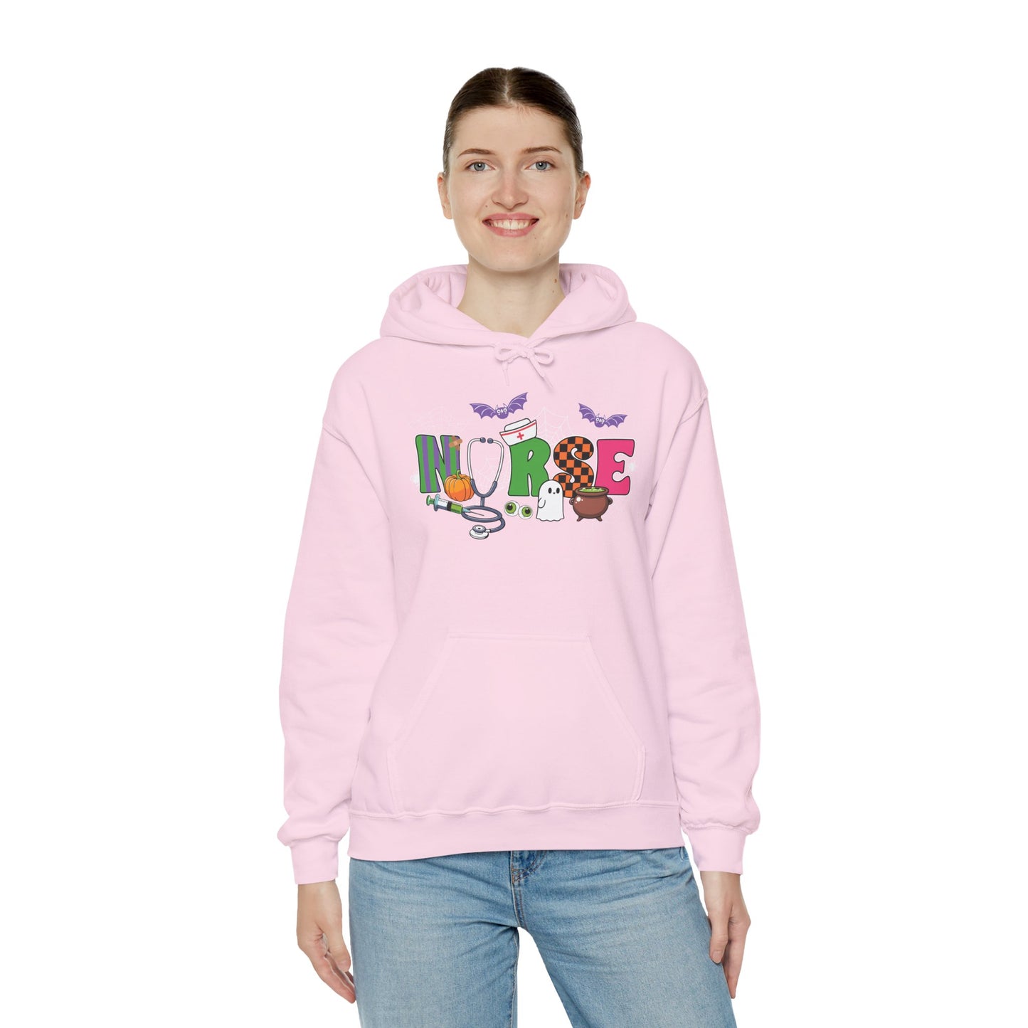 Nurse Whimsical Halloween Hooded Sweatshirt, Fall Fashion, Cozy Sweater Gift, Unisex Hoodie, Halloween Apparel