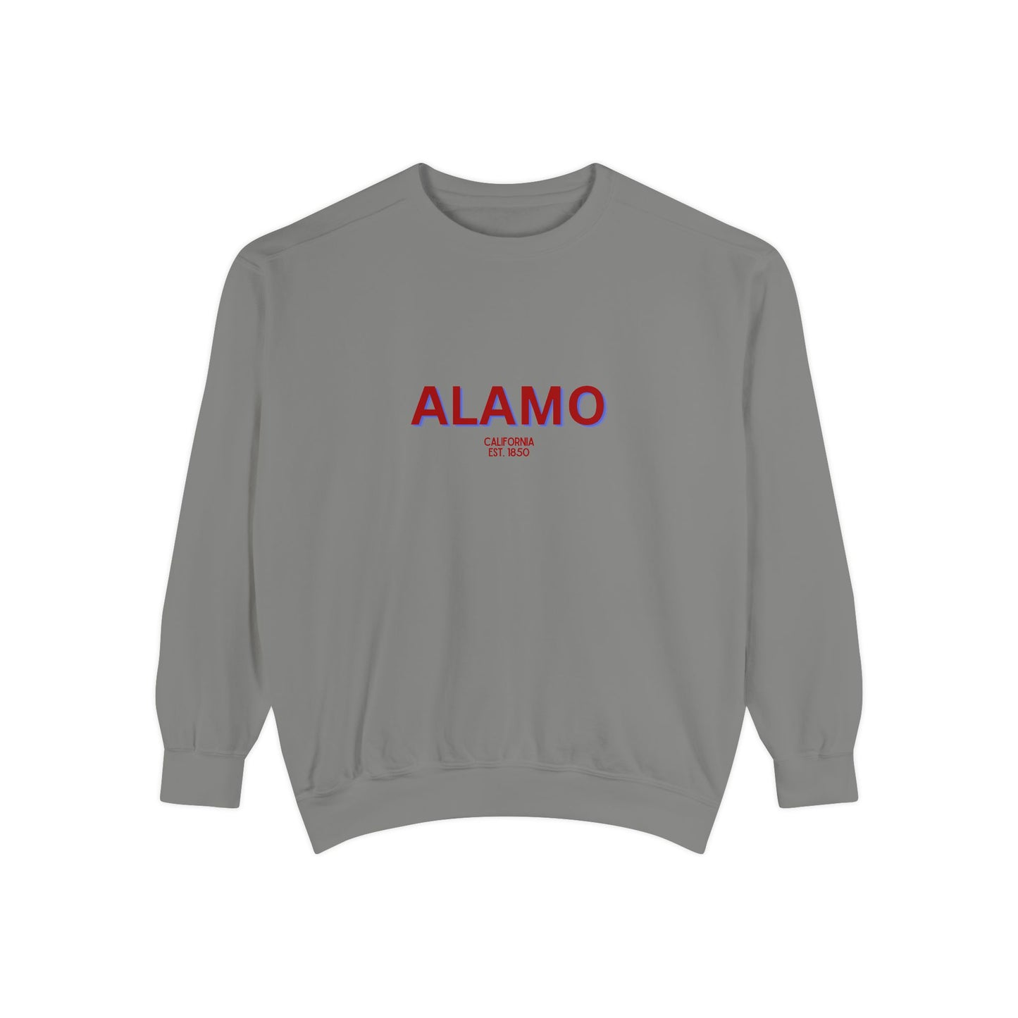Alamo Unisex Garment-Dyed Sweatshirt | Cozy Fashion, Perfect for Casual Outings, Gifts, Fall & Winter Style, Everyday Comfort