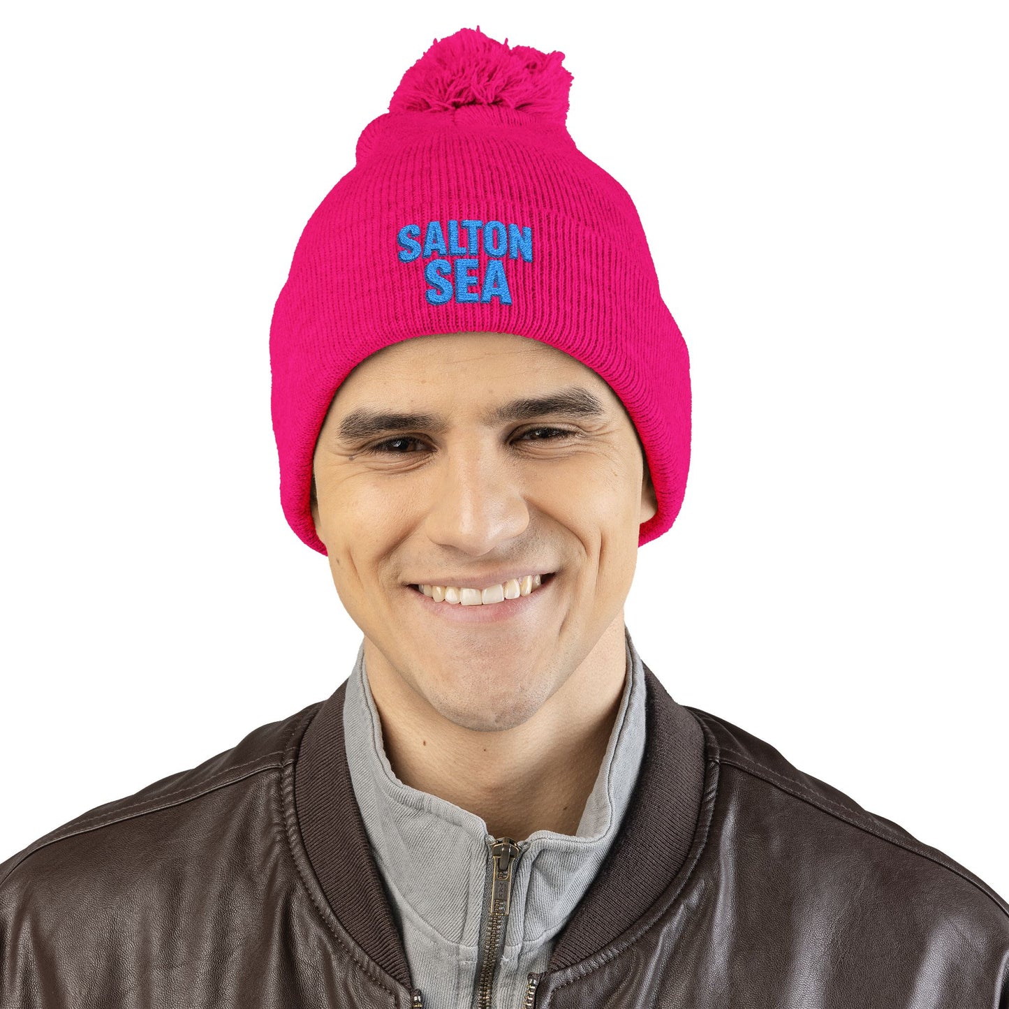Salton Sea Pom-Pom Knit Cap (Embroidery)