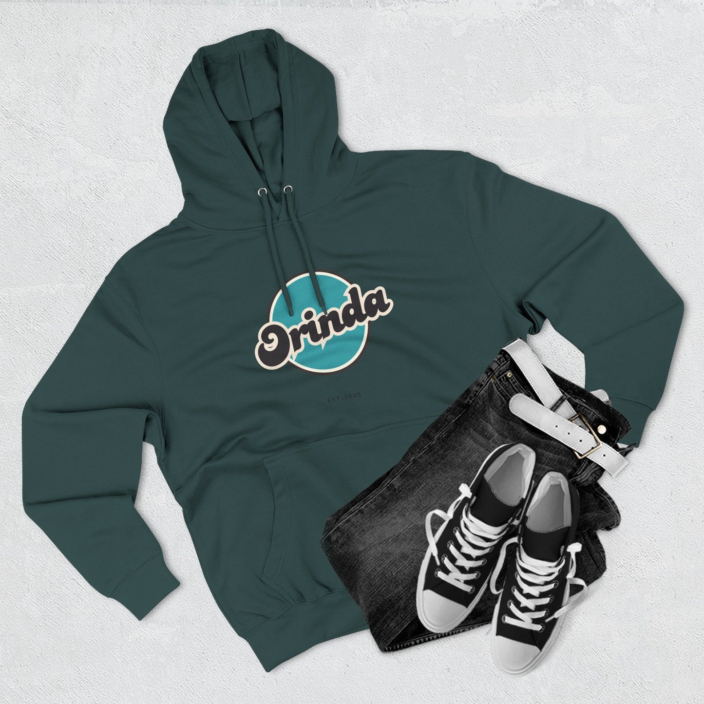 Orinda Retro Vibe Hoodie for Casual Days, Streetwear, Unisex Gift, Cozy Layering Apparel
