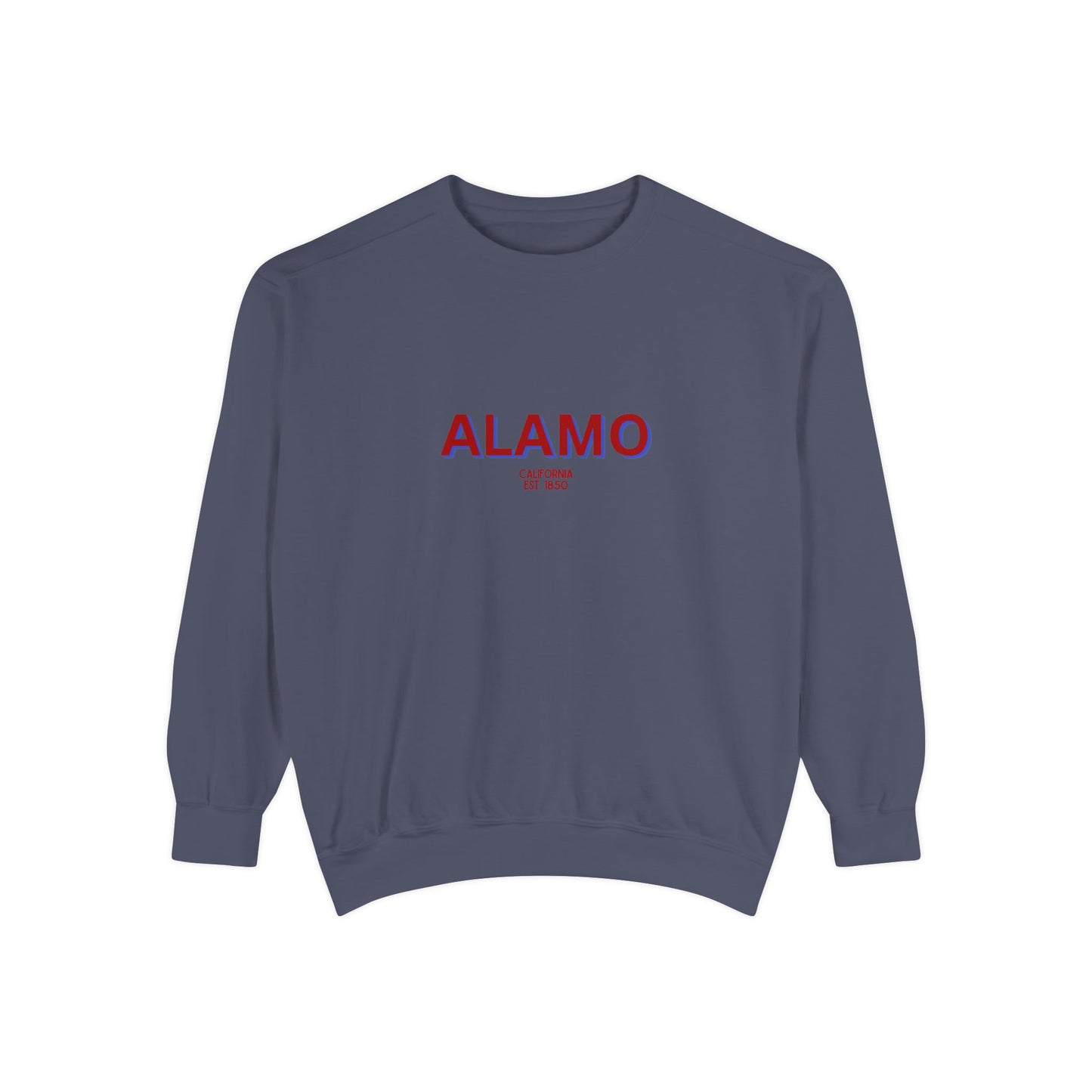 Alamo Unisex Garment-Dyed Sweatshirt | Cozy Fashion, Perfect for Casual Outings, Gifts, Fall & Winter Style, Everyday Comfort