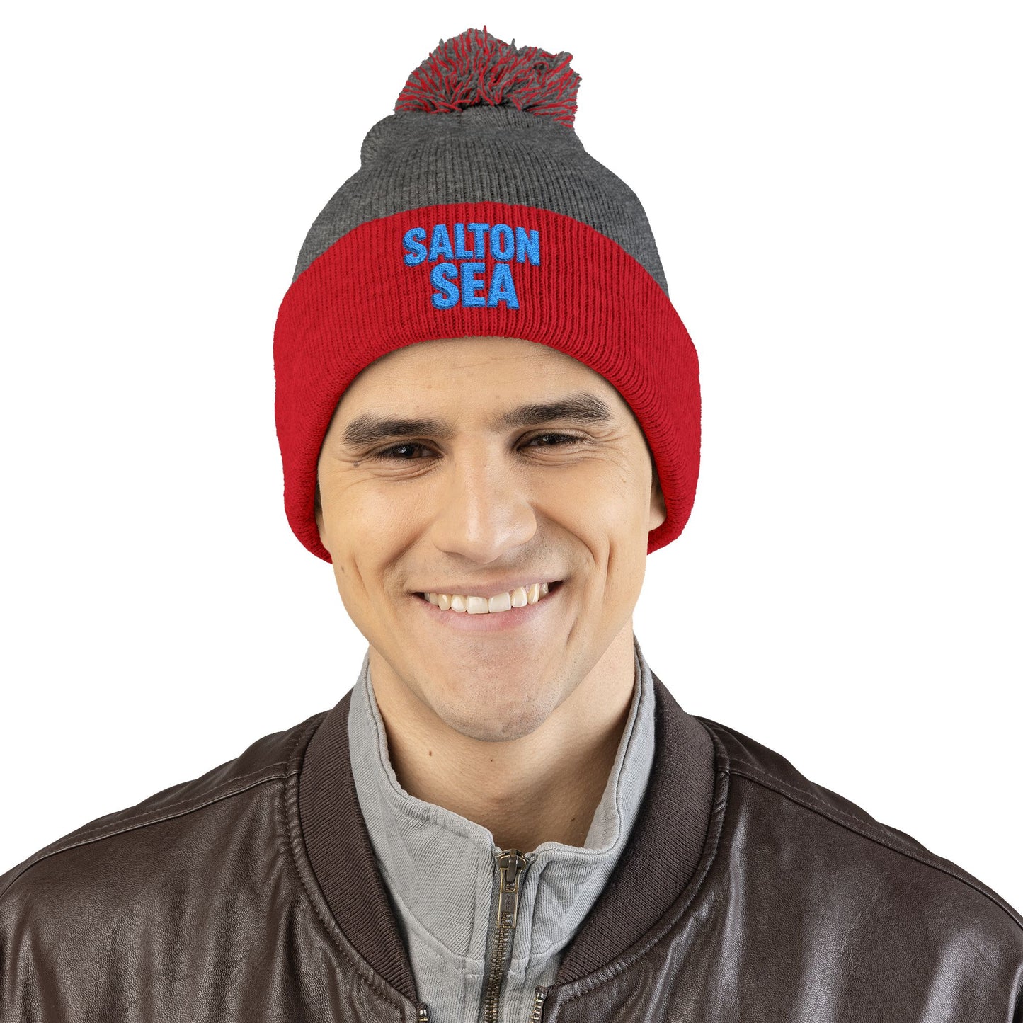 Salton Sea Pom-Pom Knit Cap (Embroidery)