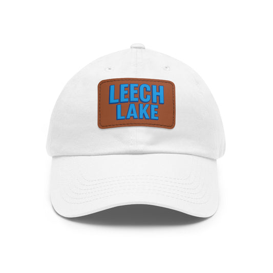 Leech Lake Dad Hat with Leather Patch (Rectangle)