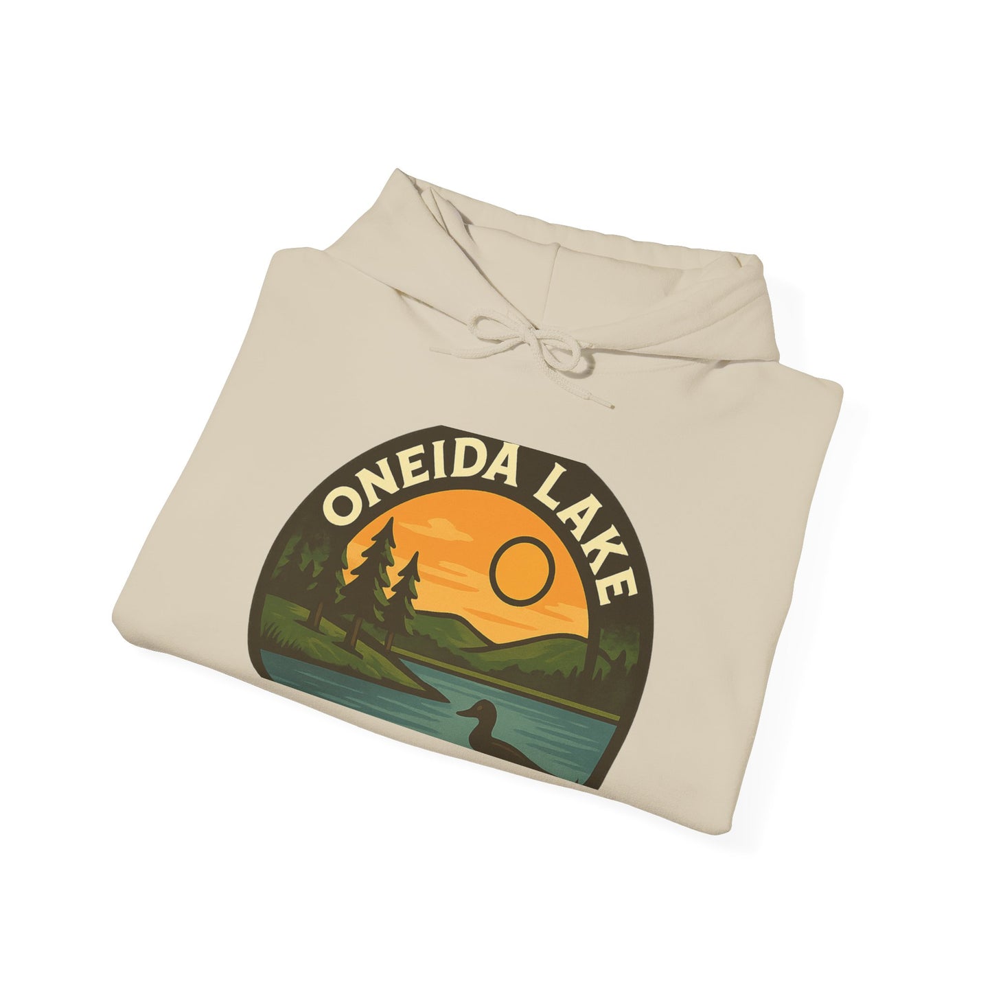 Oneida Lake Hoodie, Cozy Casual Wear, Unisex Sweatshirt, Lake Lover Gift, Outdoor Adventure Apparel, Summer Retreat Fashion