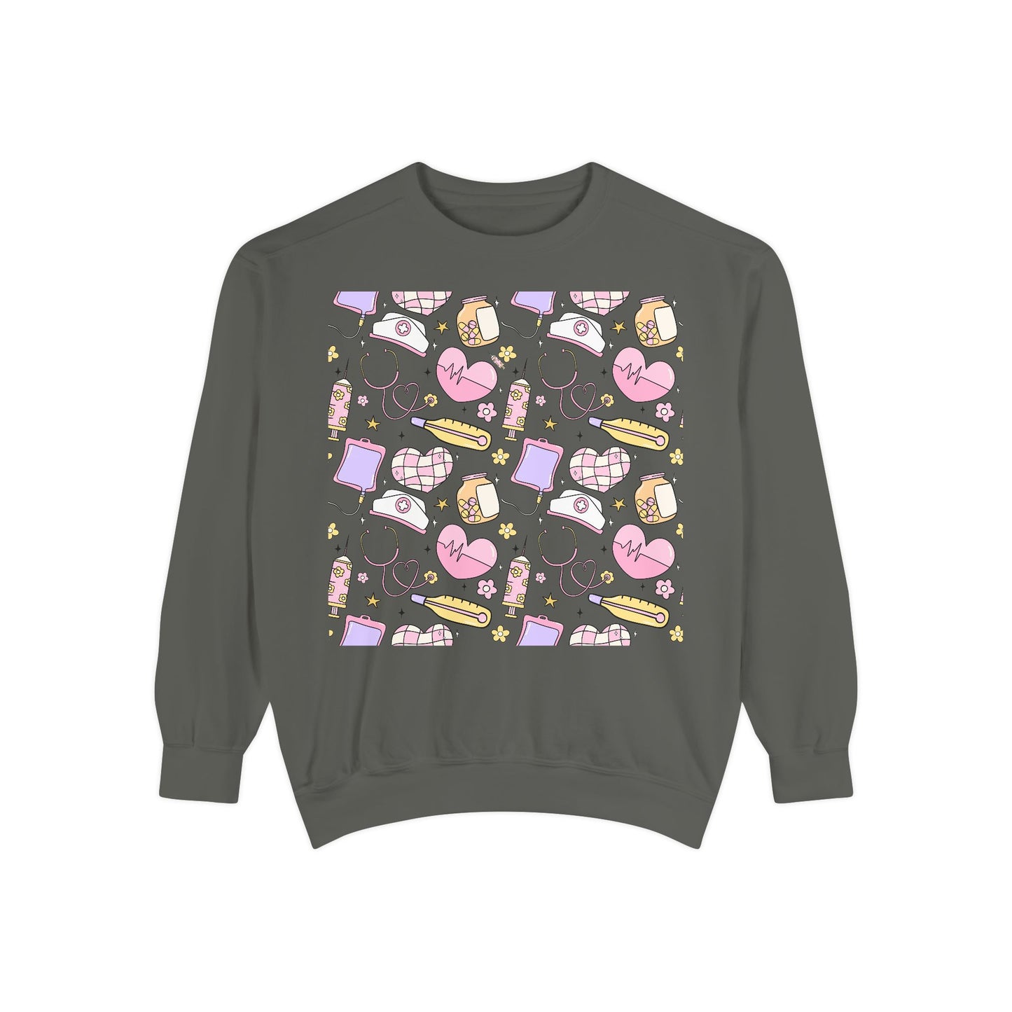 Nurse Cute Patterned Unisex Sweatshirt - Cozy Gift for Her, Trendy Casual Wear, Perfect for Fall, Spring, Birthdays, Love, Friendship