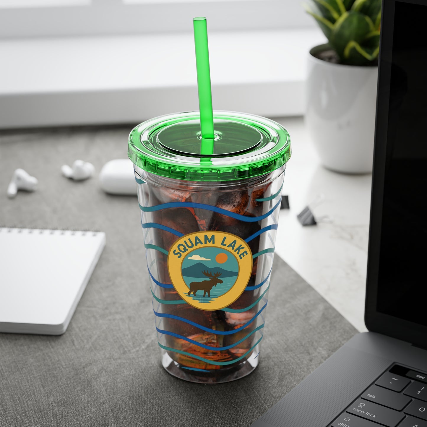 Sunsplash Tumbler, 16oz Clear Drink Cup for Outdoor Adventures, Customizable Travel Mug, Perfect for Summer Fun, Eco-Friendly Beverage [...]