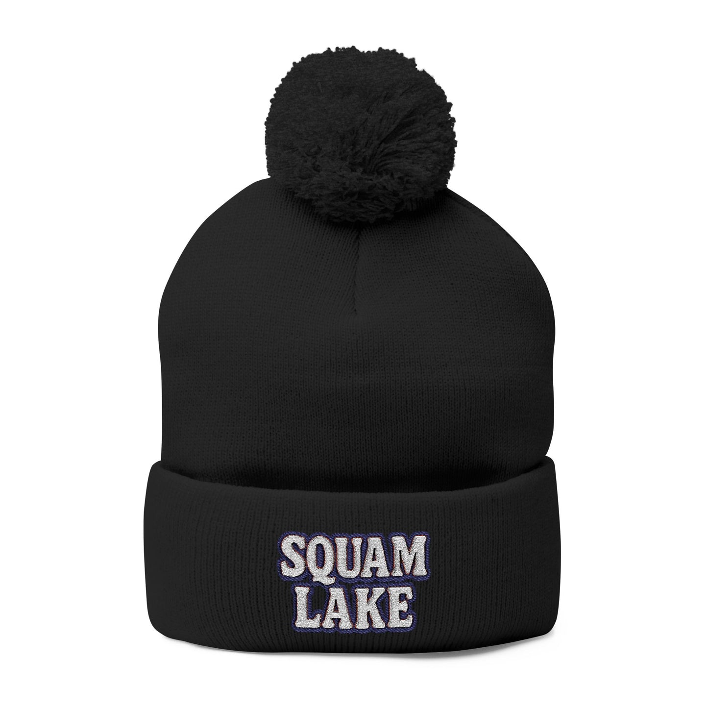 Squam Lake Pom-Pom Knit Cap (Embroidery)