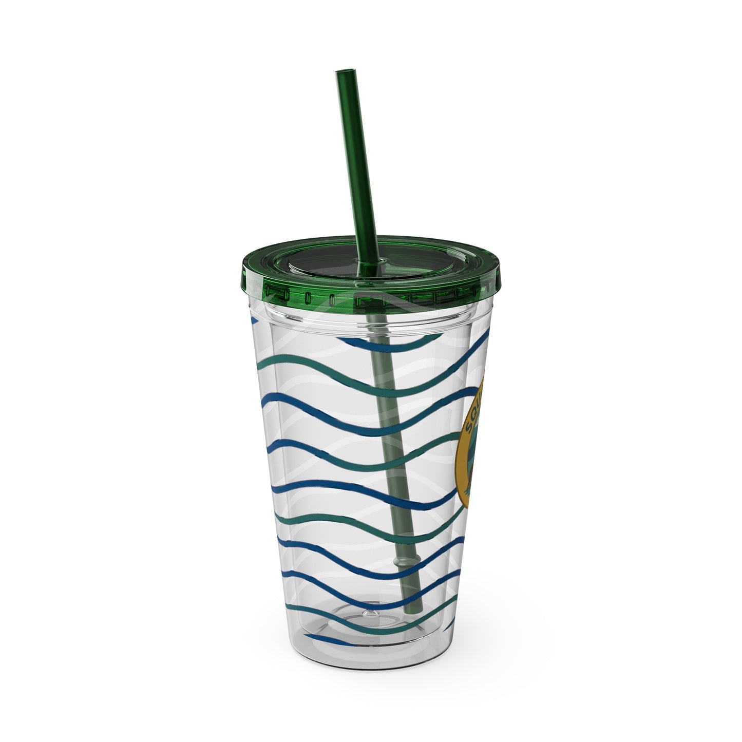 Sunsplash Tumbler, 16oz Clear Drink Cup for Outdoor Adventures, Customizable Travel Mug, Perfect for Summer Fun, Eco-Friendly Beverage [...]