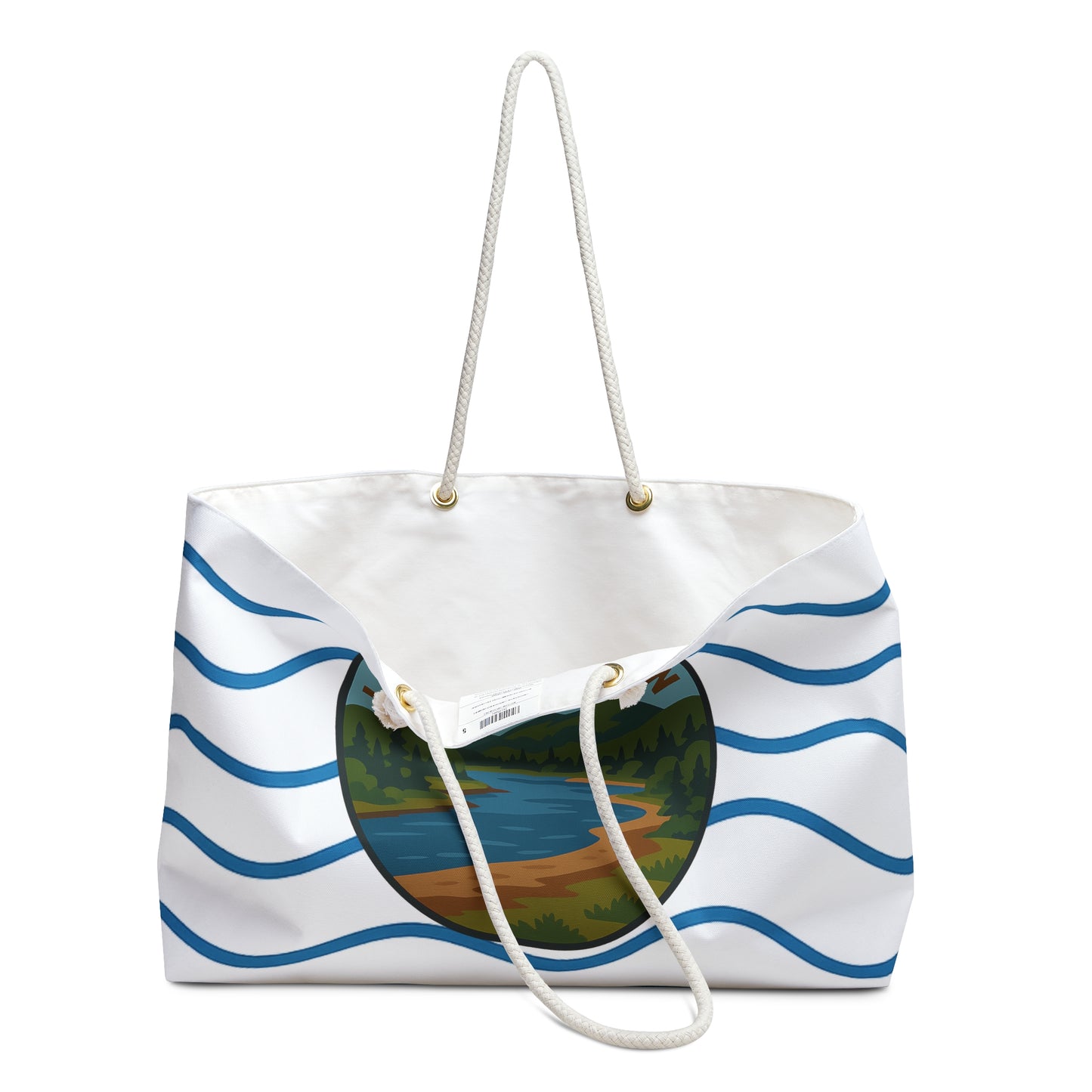 Lake Champlain Weekender Bag White | Travel Tote, Beach Bag, Vacation Essentials, Escape Bag, Lake Life Carryall