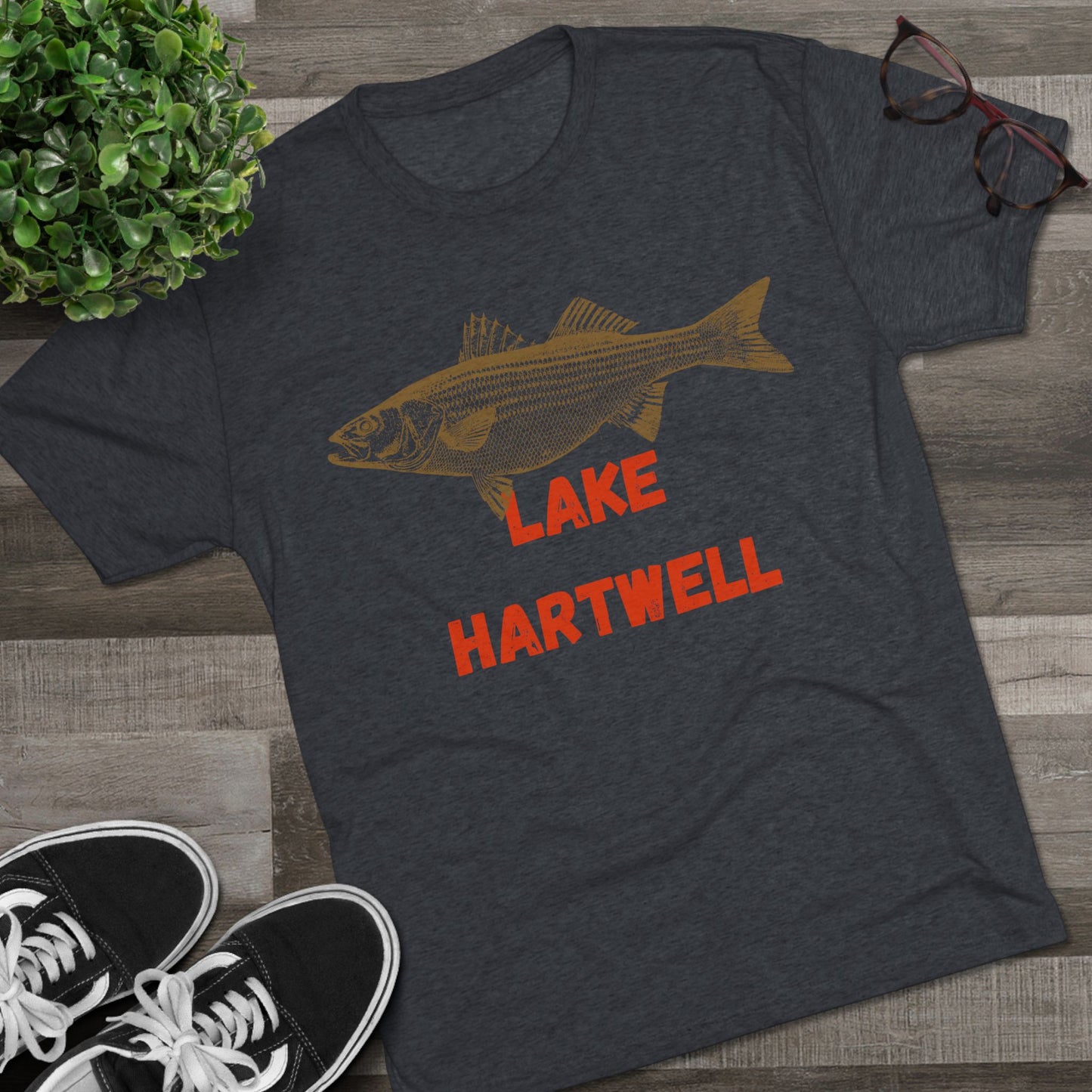 Lake Hartwell Fishing Tee, Unisex Crew Neck Shirt, Summer Lake Apparel, Gift for Fishermen, Outdoor Adventure T-Shirt, Lake House Style