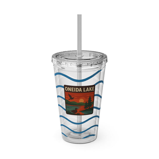 Oneida Lake Sunsplash Tumbler, 16oz Clear Drink Cup for Outdoor Adventures, Customizable Travel Mug, Perfect for Summer Fun, Eco-Friendly Beverage [...]