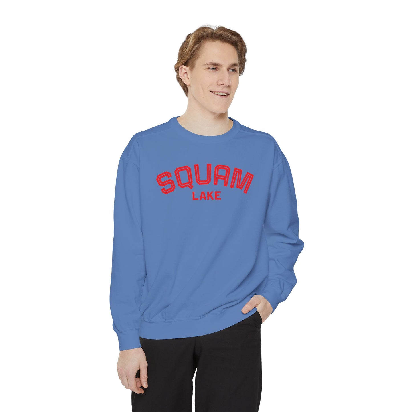 Squam Lake Unisex Garment-Dyed Sweatshirt, Cozy Casual Wear, Perfect for Lakeside Gatherings, Great for Fall, Gift for Nature Lovers