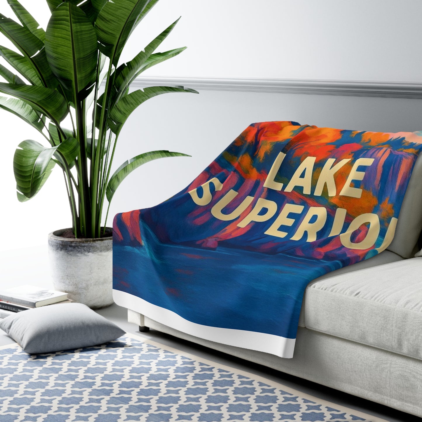 Lake Superior Sherpa Fleece Blanket