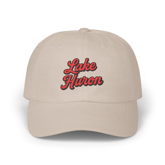 Lake Huron Stylish Dad Cap, Casual Summer Hat, Outdoor Accessory, Gift for Father's Day, Boating Trip Gear, Everyday Wear
