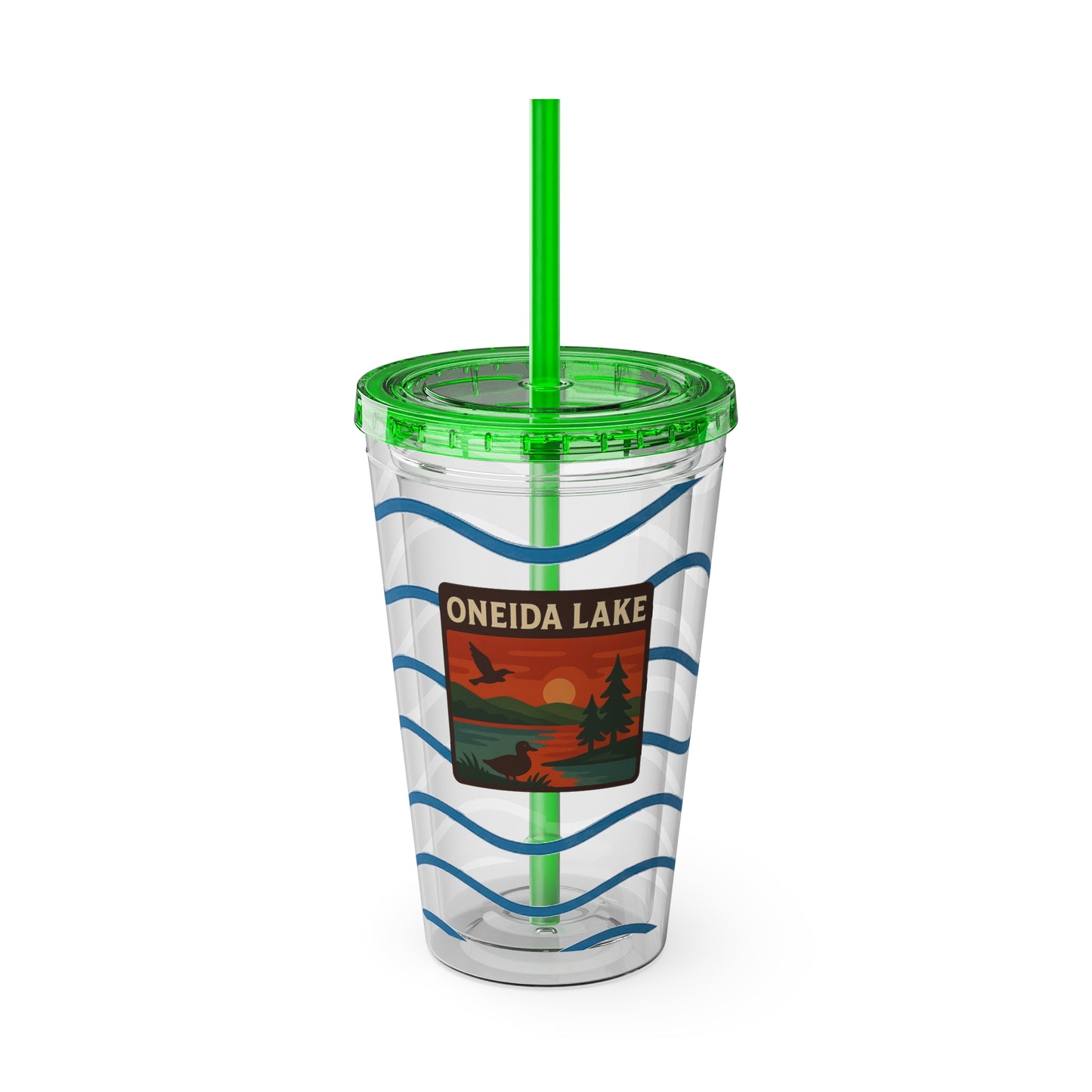 Oneida Lake Sunsplash Tumbler, 16oz Clear Drink Cup for Outdoor Adventures, Customizable Travel Mug, Perfect for Summer Fun, Eco-Friendly Beverage [...]