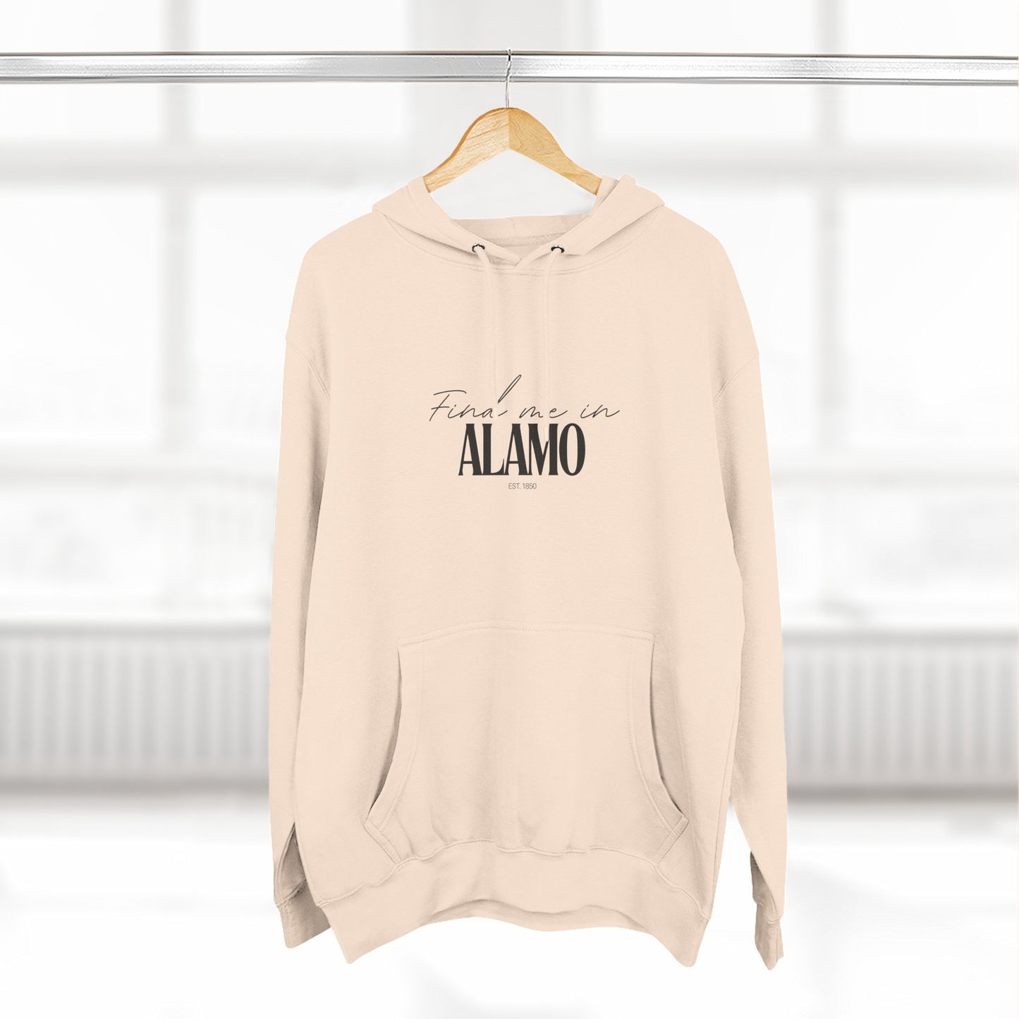Alamo Stylish Three-Panel Fleece Hoodie for Everyday Comfort, Personalized Gift, Casual Wear, Unisex Hoodie, Cozy Fashion