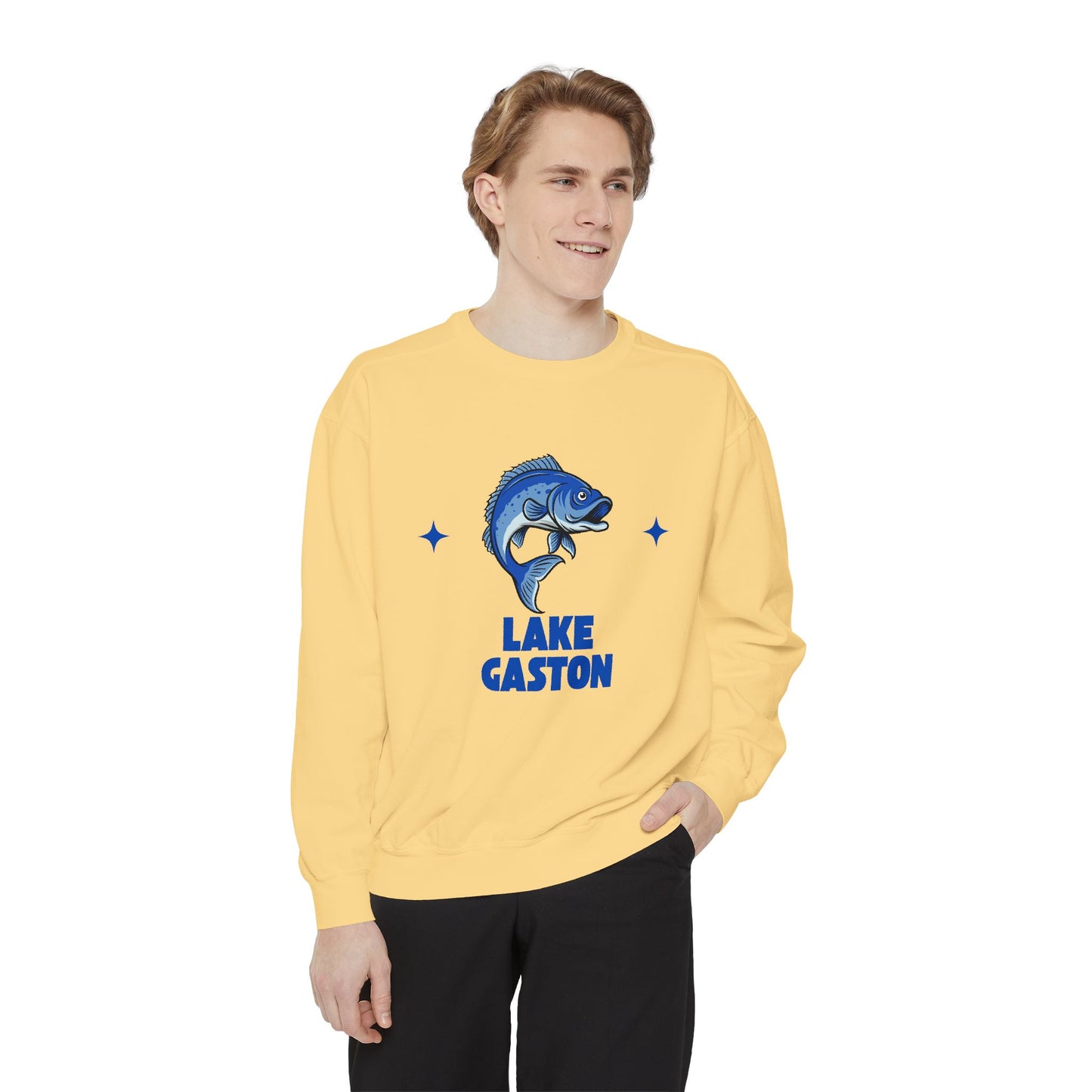 Lake Gaston Fish Design Unisex Sweatshirt | Cozy Fishing Apparel, Casual Wear, Gift for Anglers, Lake Day Outfit, Nature Lovers Sweatshirt