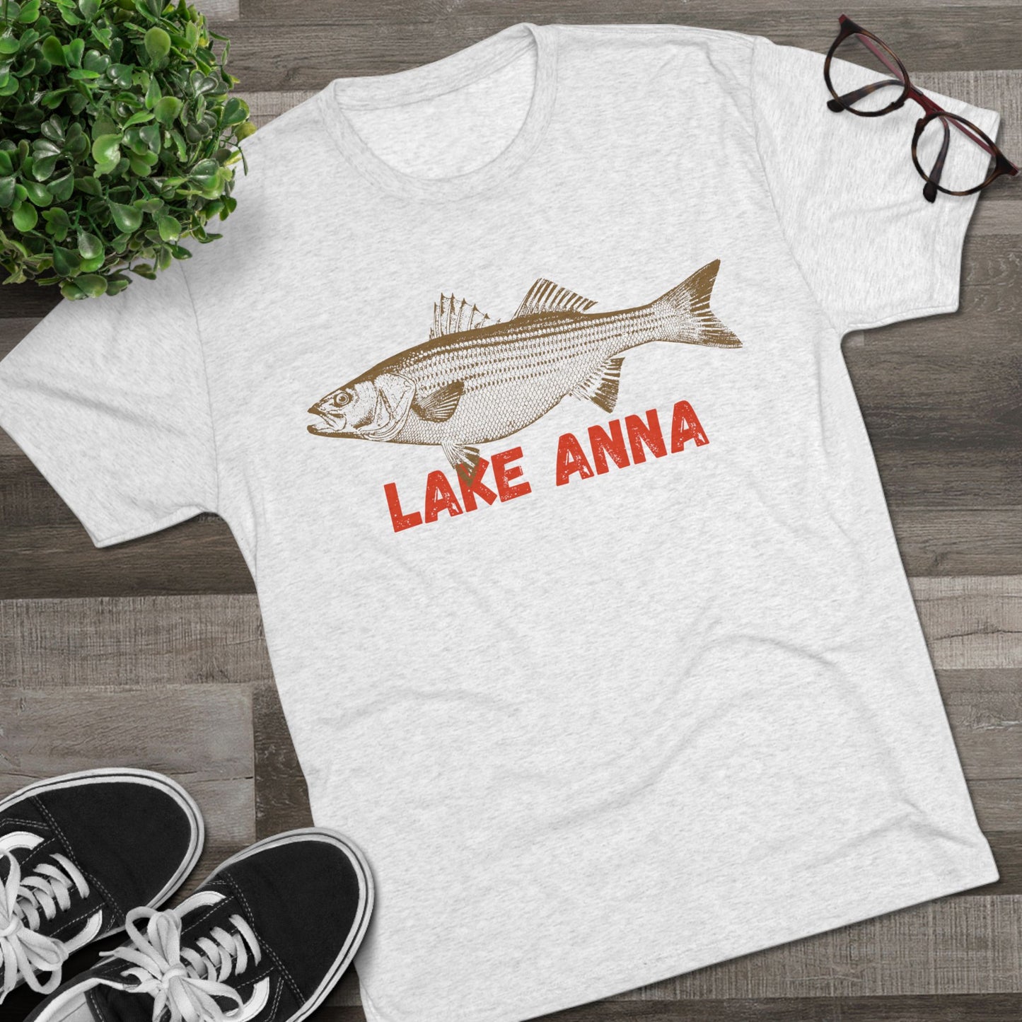 Lake Anna Fishing Tee, Unisex Crew Neck Shirt, Summer Lake Apparel, Gift for Fishermen, Outdoor Adventure T-Shirt, Lake House Style