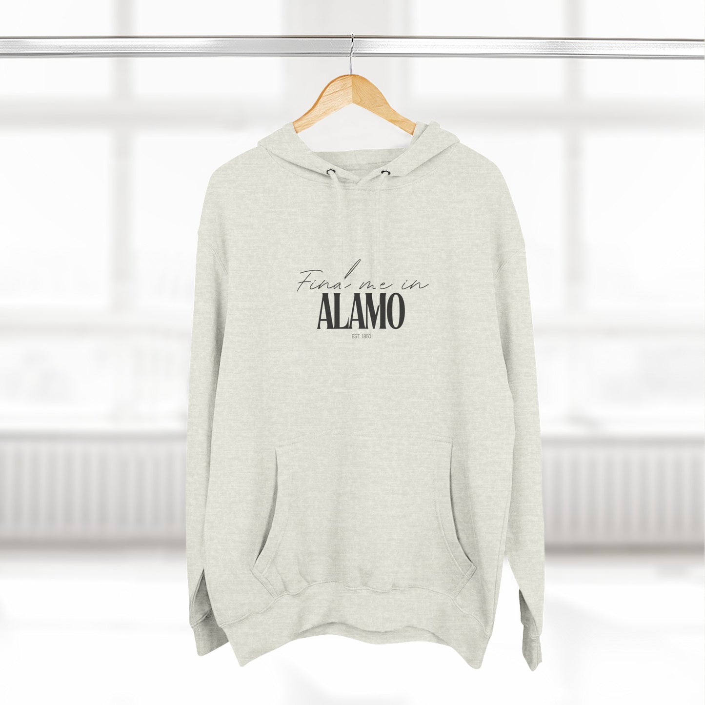 Alamo Stylish Three-Panel Fleece Hoodie for Everyday Comfort, Personalized Gift, Casual Wear, Unisex Hoodie, Cozy Fashion