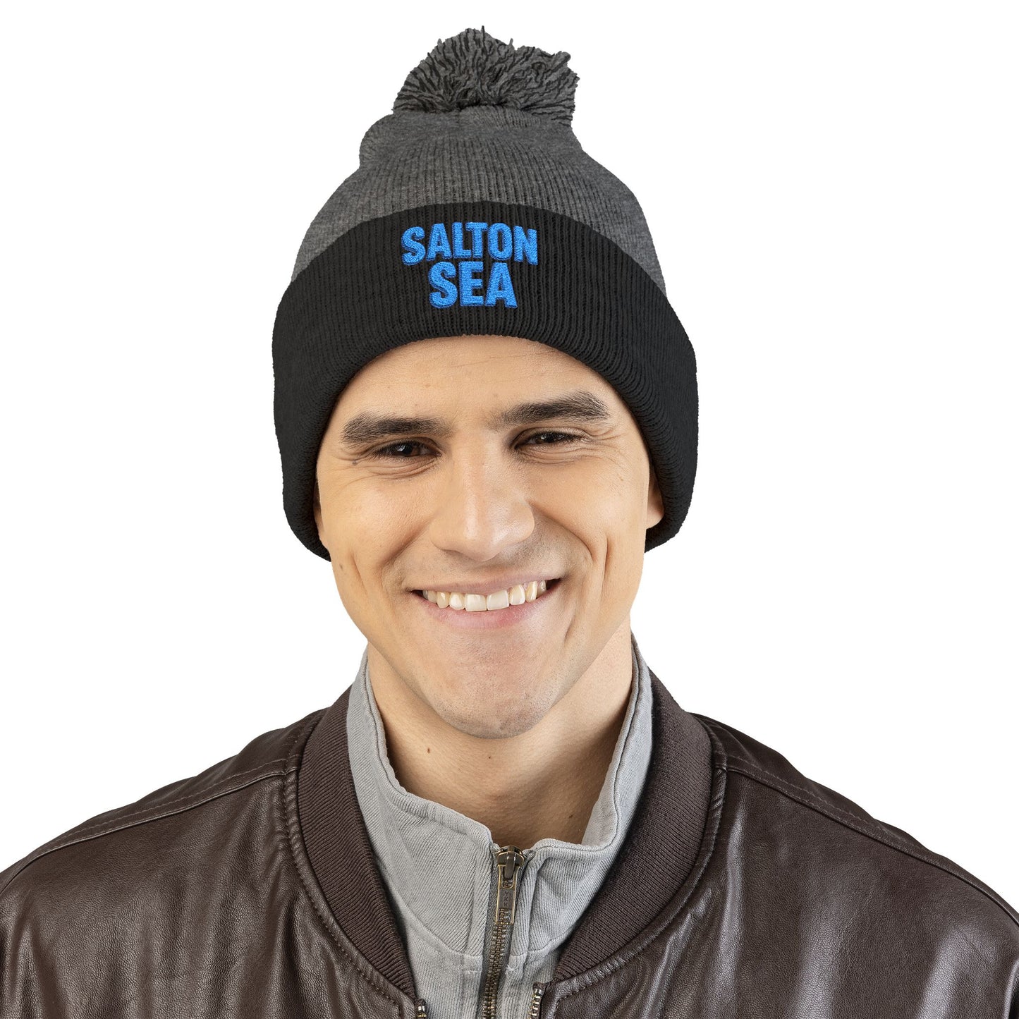 Salton Sea Pom-Pom Knit Cap (Embroidery)