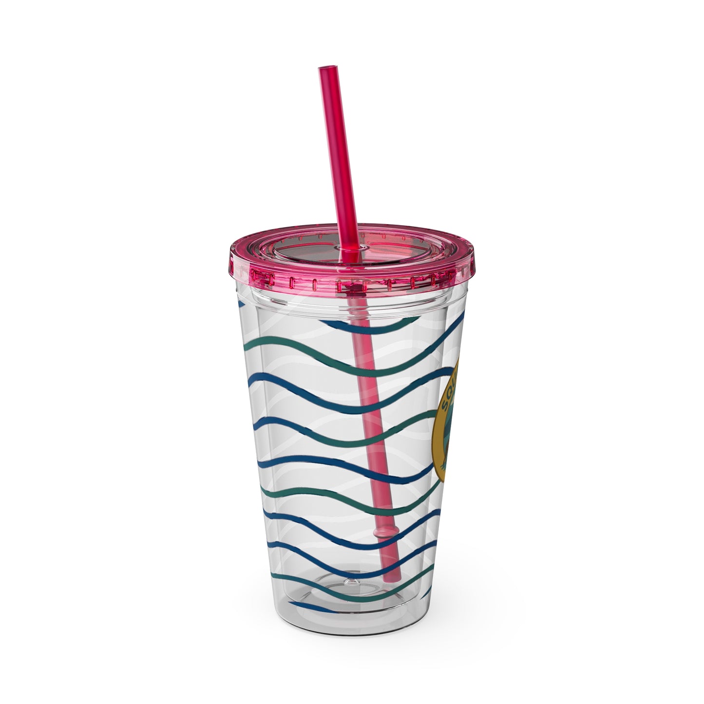 Sunsplash Tumbler, 16oz Clear Drink Cup for Outdoor Adventures, Customizable Travel Mug, Perfect for Summer Fun, Eco-Friendly Beverage [...]