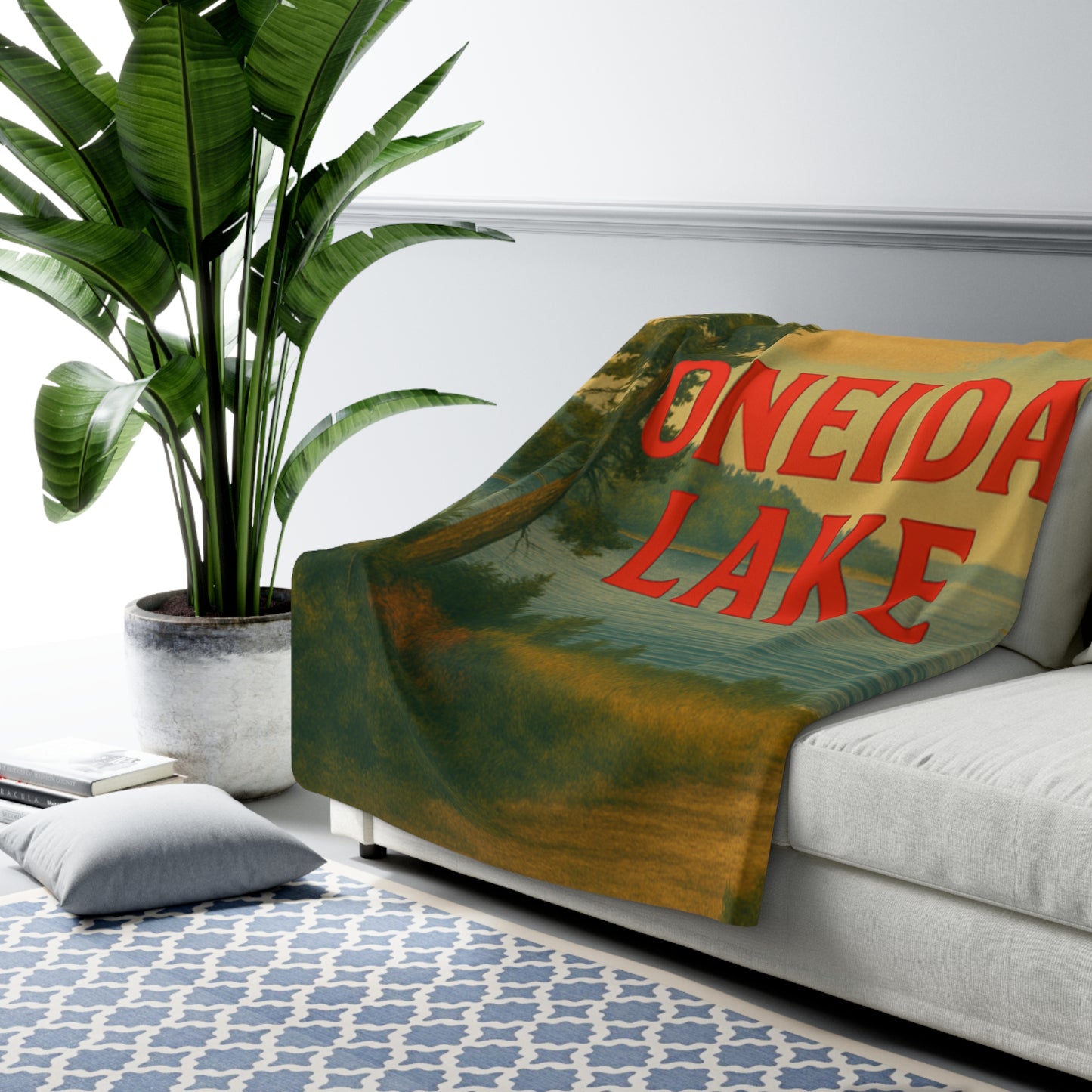 Oneida Lake Sherpa Fleece Blanket
