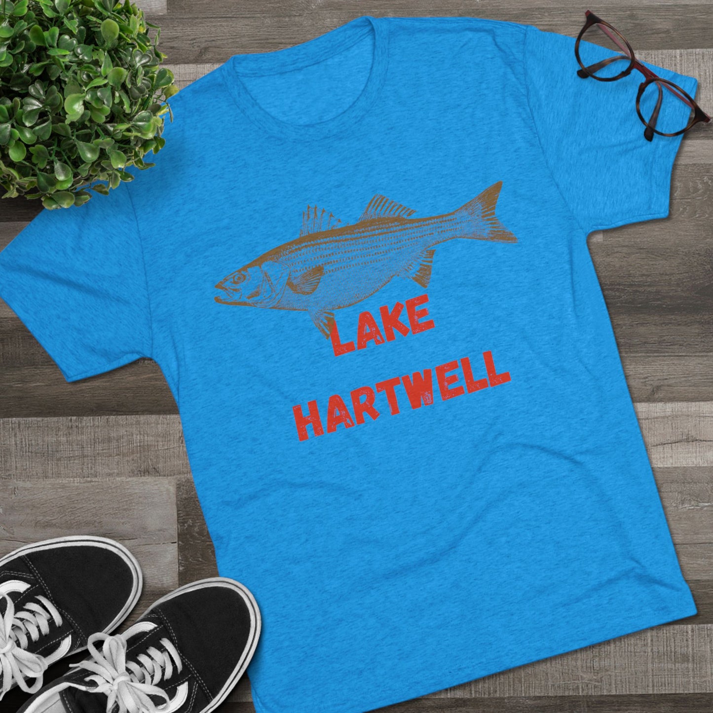 Lake Hartwell Fishing Tee, Unisex Crew Neck Shirt, Summer Lake Apparel, Gift for Fishermen, Outdoor Adventure T-Shirt, Lake House Style
