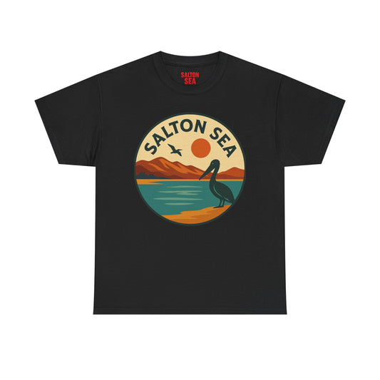 Salton Sea Graphic Tee | Unisex Heavy Cotton T-Shirt, Nature Lover Gift, Lake Adventure Shirt, Outdoor Apparel, Vintage Lake Design