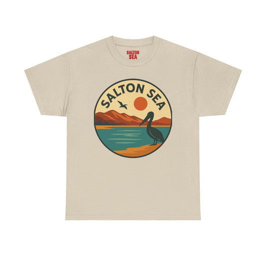 Salton Sea Graphic Tee | Unisex Heavy Cotton T-Shirt, Nature Lover Gift, Lake Adventure Shirt, Outdoor Apparel, Vintage Lake Design