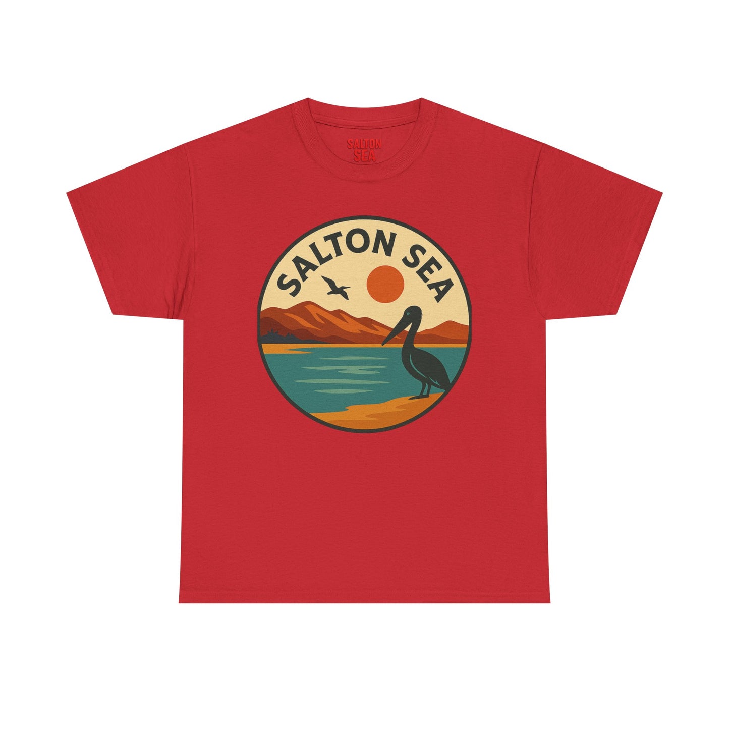 Salton Sea Graphic Tee | Unisex Heavy Cotton T-Shirt, Nature Lover Gift, Lake Adventure Shirt, Outdoor Apparel, Vintage Lake Design