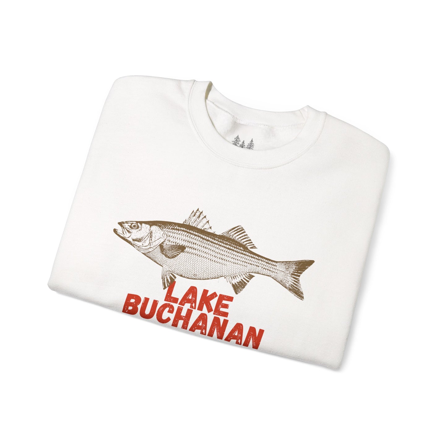 Lake Buchanan Fishing Sweatshirt, Unisex Crewneck, Casual Wear, Gift for Fishermen, Outdoor Apparel, Lake House Cozy
