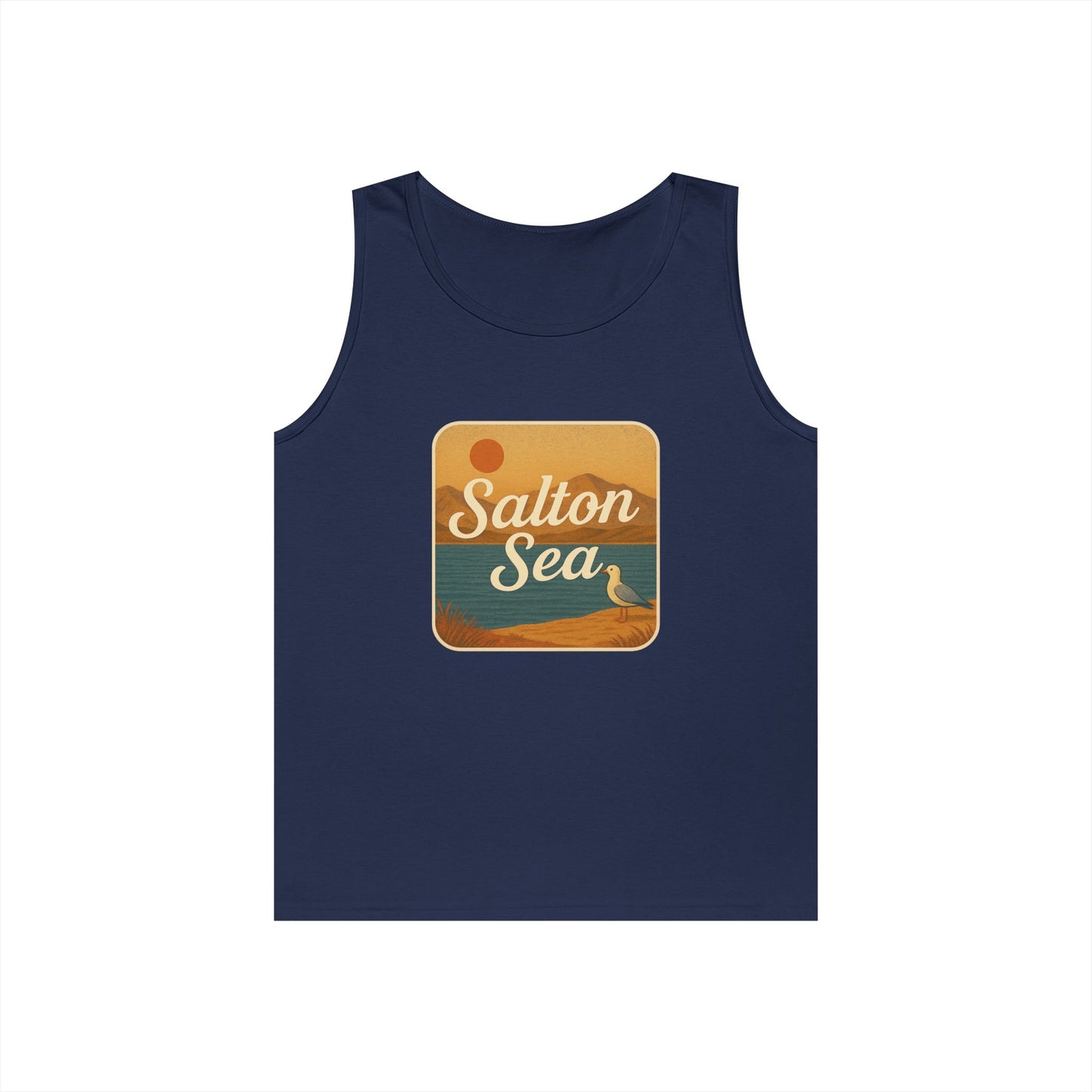 Salton Sea Vintage Unisex Heavy Cotton Tank Top, Summer Shirt, Lake Apparel, Outdoor Activity, Gift for Nature Lovers
