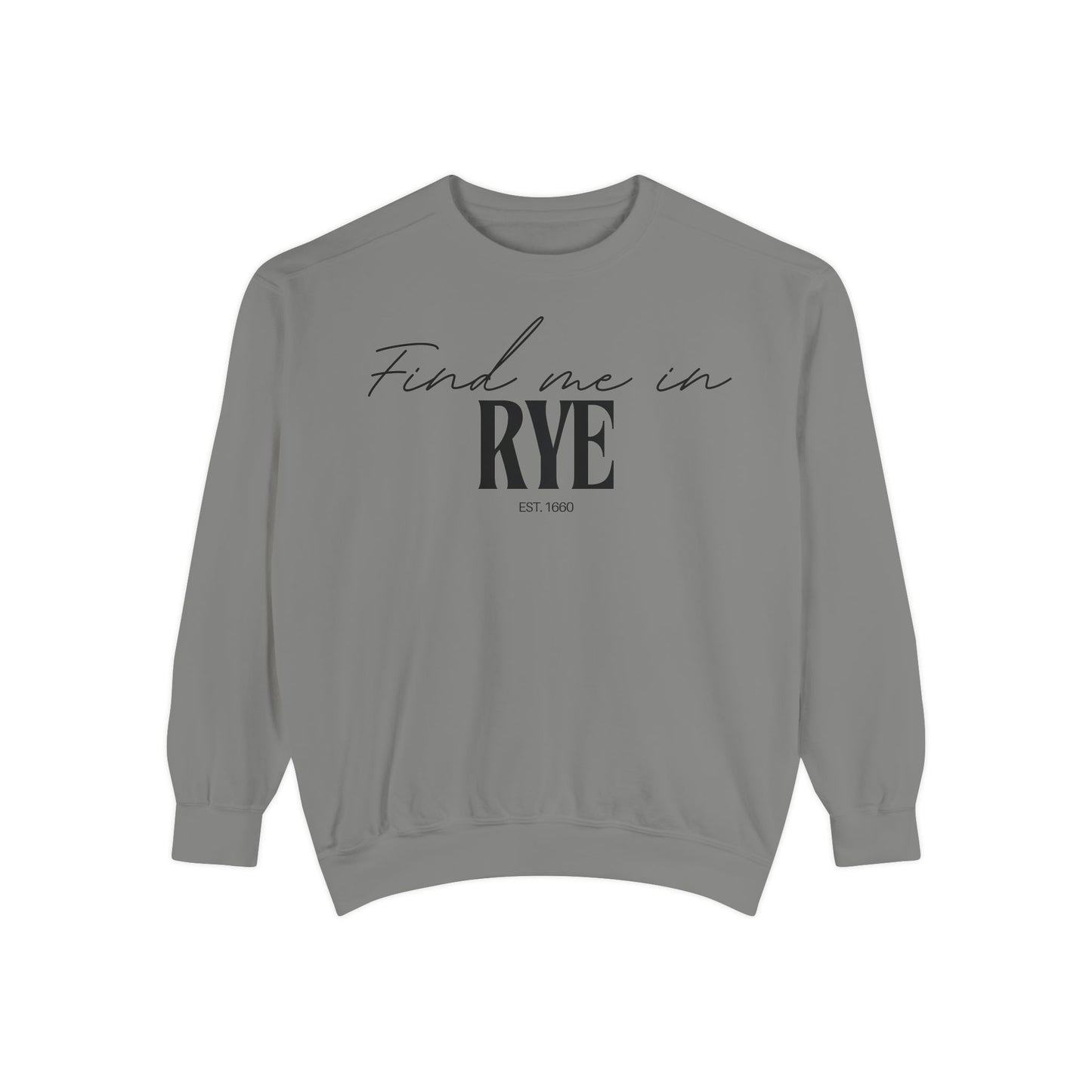 Rye Cozy Sweatshirt, Unisex Garment-Dyed Crew, Casual Wear, Gift for Friends, Fall Fashion, Lounge Style
