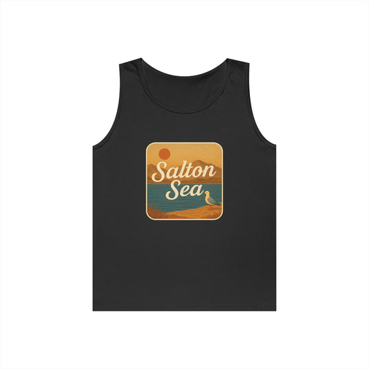 Salton Sea Vintage Unisex Heavy Cotton Tank Top, Summer Shirt, Lake Apparel, Outdoor Activity, Gift for Nature Lovers