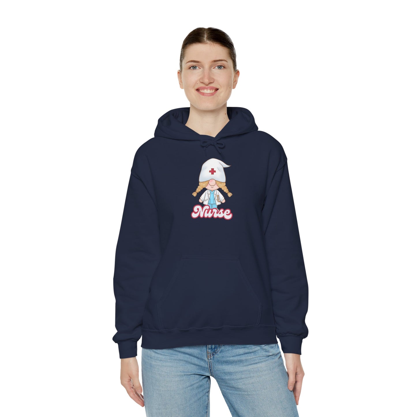 Nurse Cartoon Hoodie - Cozy Unisex Sweatshirt, Gift for Healthcare Workers, Nursing Student Apparel, Medical Profession Hoodie
